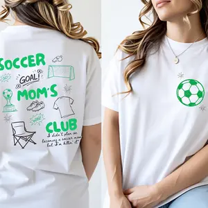 Soccer Moms Club Shirt, Trendy Game Day Apparel for Soccer Mama, Perfect Gift for Soccer Mom, 100% Cotton Tees, Gifts for Her