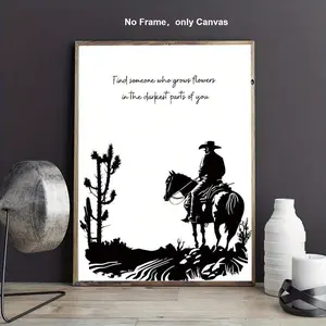 Cowboy & Desert Pattern Canvas Painting without Frame, 1 Count Creative Wall Art Painting, Wall Art Decor for Home Living Room Bedroom Office School, Ornaments