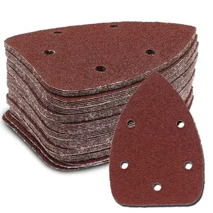 50 Pcs 40 Grit Mouse Detail Sander Sandpaper 5 Hole Mouse Sandpaper Hook and Loop Sander Pads Sanding Sheets for 140Mm Sanding Machine Cionyce