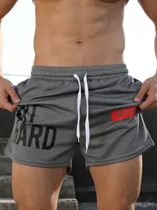 Men's Muscle Fitness Workout Three-Quarter Shorts, Mesh Breathable Quick-Dry Pants, Summer Running Training Shorties