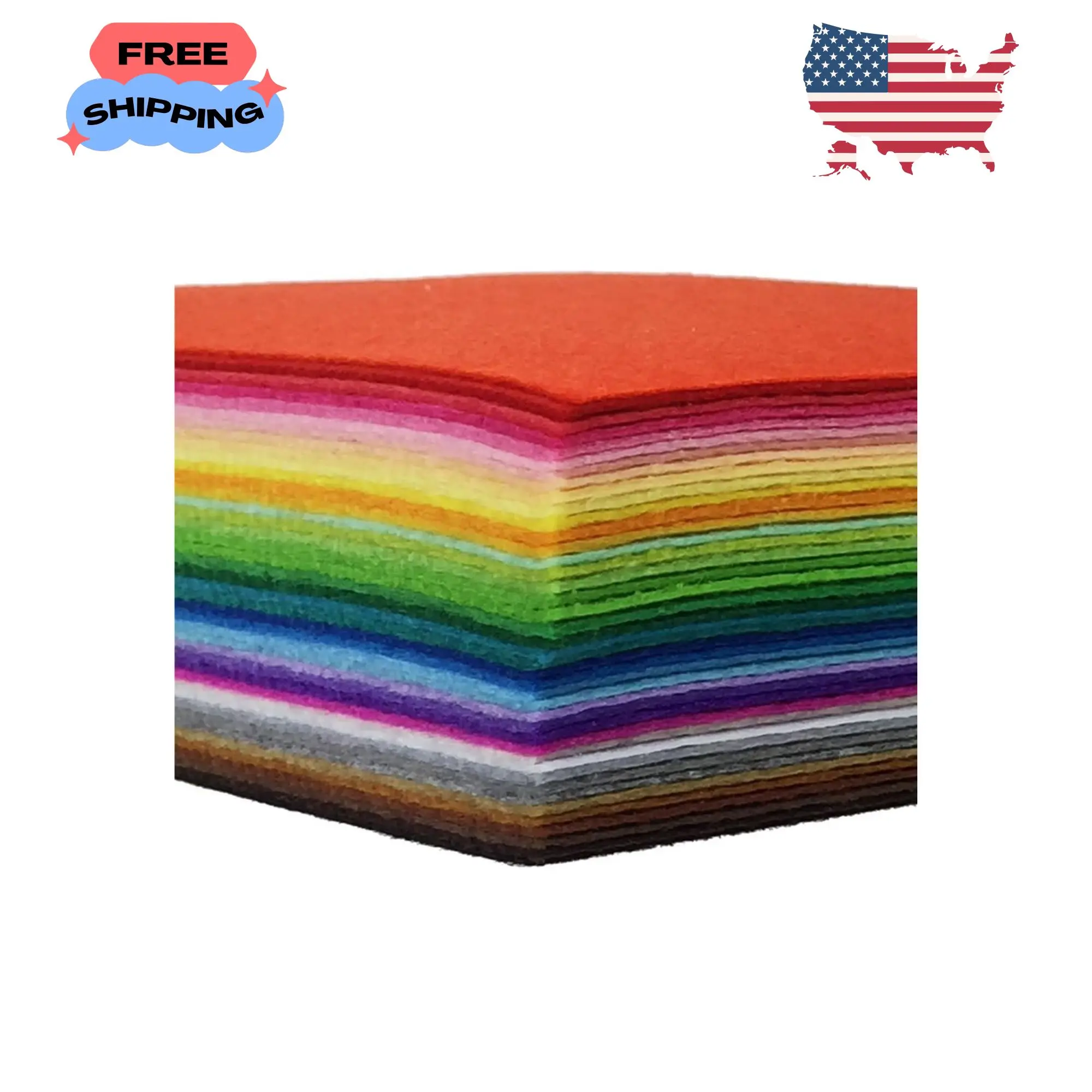 42pcs Felt Fabric Sheet 4"x4" Assorted Color