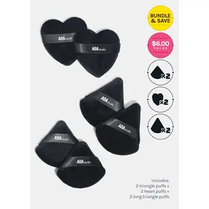 AOA Velvet Puffs - 6 Pc Mixed Shape Set