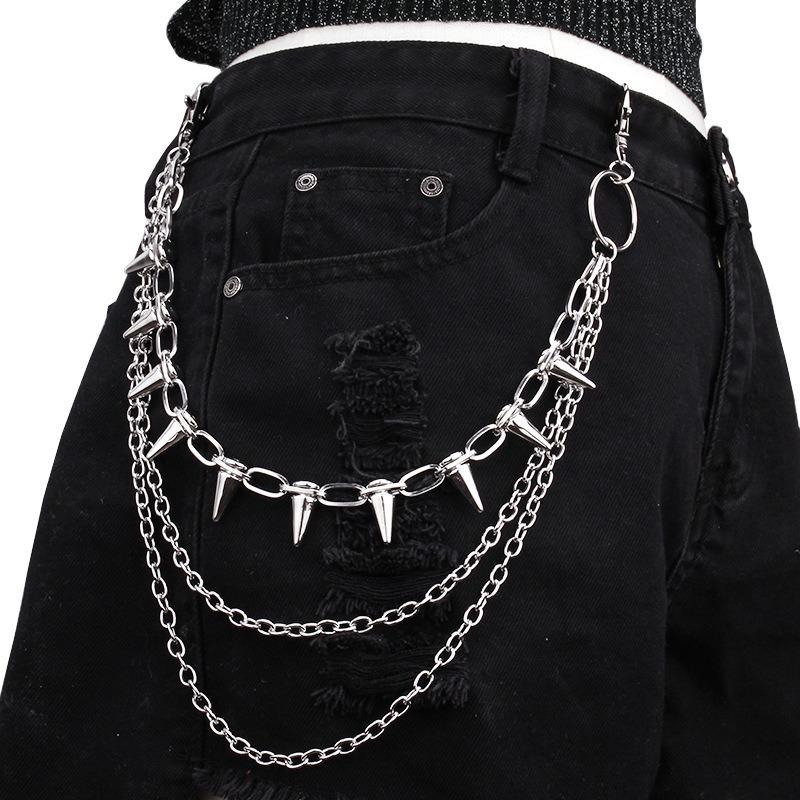 Hip Hop Punk Rock Metal Pants Waist Chain Men Women Key Chain Trousers Chain Wallet Keychain Jeans Unisex Hip-hop Jewelry Gift