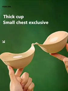 Women's Push-Up Wireless Push Up Bra Self Adhesive Strapless Sticky Backless Silicone Nipple Cover, Fitted Balconette Design, All-Seasons Use, No Lining, Moderate Support