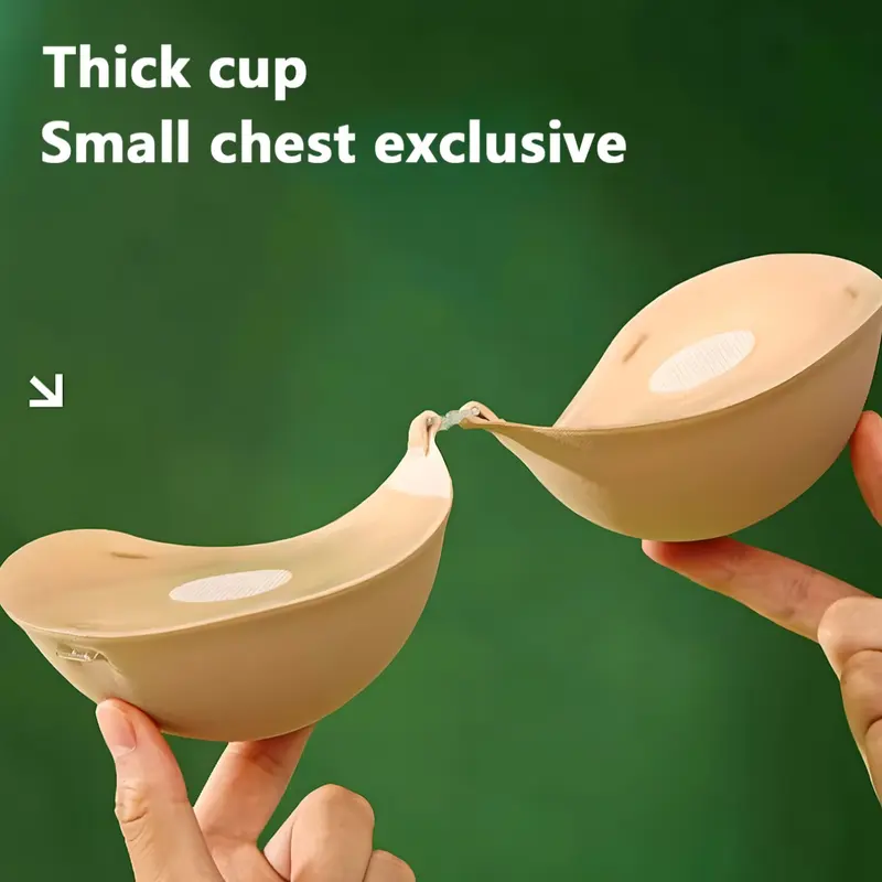 Women's Push-Up Wireless Push Up Bra Invisible Bras Self Adhesive Strapless Sticky Backless Silicone Nipple Cover, Fitted Balconette Design, All-Seasons Use, No Lining, Moderate Support