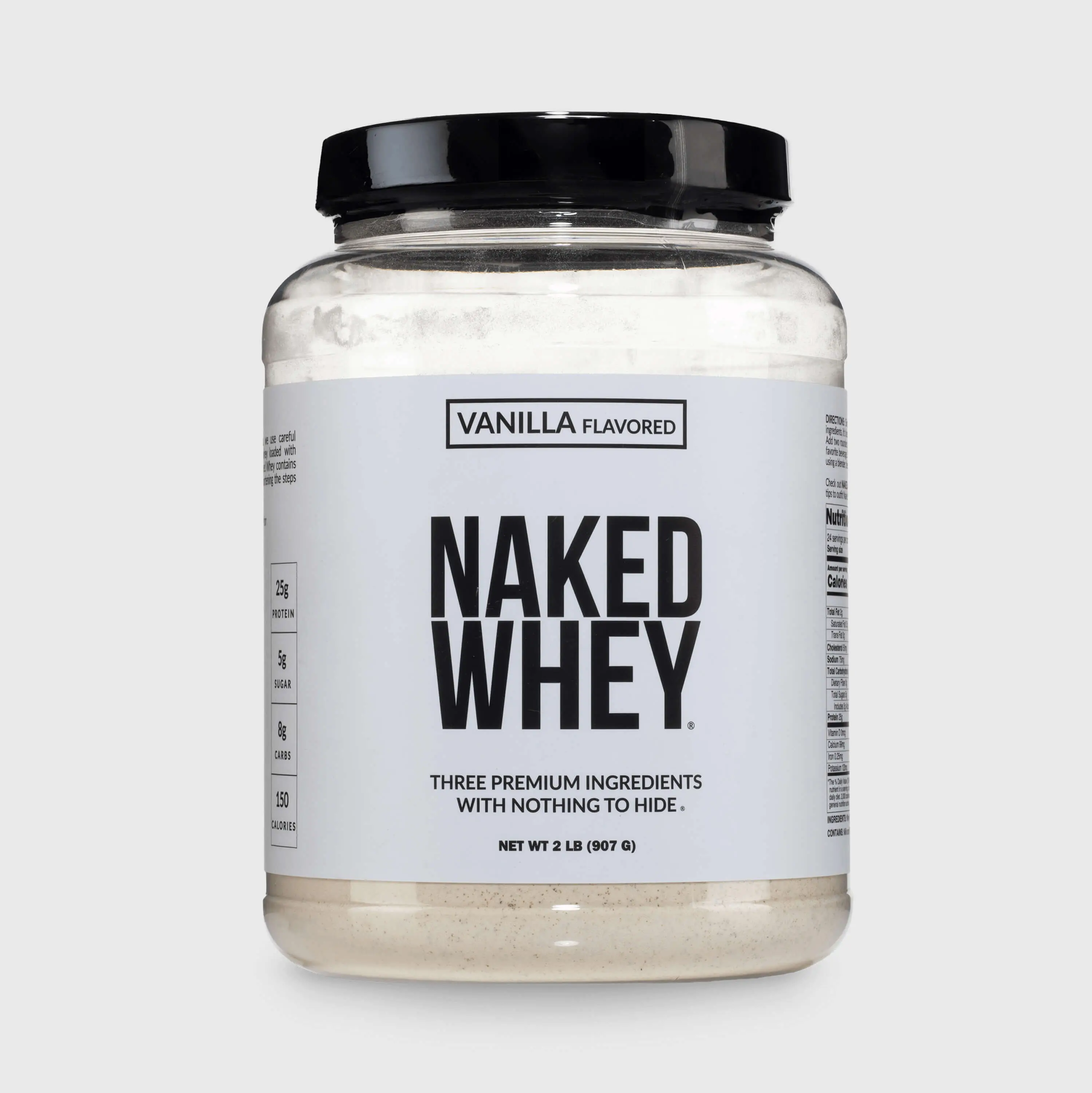 Naked Whey Vanilla Protein Powder - 2LB Grass-Fed, Non-GMO, No ...