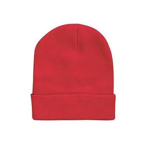 Red with Black DBG Logo 12" Knit Beanie USA Made