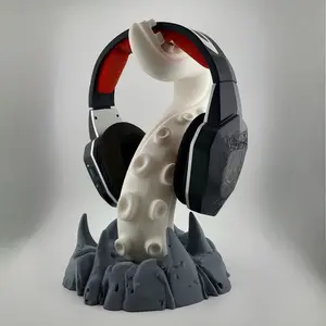 Octopus Tentacle Headphone Stand, 3D Printed Gaming Headset Holder, Kraken Sea Monster Design, Desk Organizer for Gamers, Unique Gamer Room Decor Gift