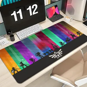 Zeldas of Legends Mouse Pad Design XXL 1000×500mm 900×400mm 800×400mm 600x300mm Large Gaming Mouse Pad - Extended, Thick, Non-Slip Rubber Base Desk Mat with Precision Stitched Edges - Washable Large Desk Pad Gaming Mousepad