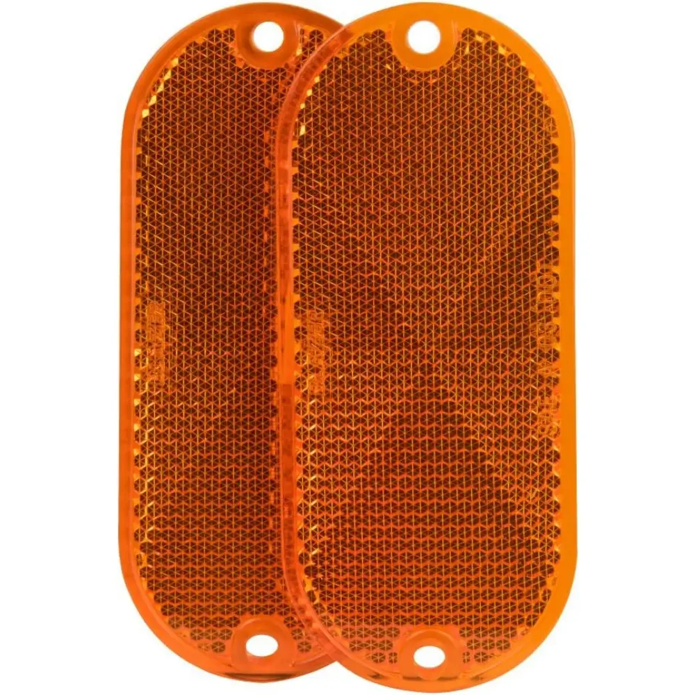 Oblong Stick-On Reflectors, Amber, 2 Pack
