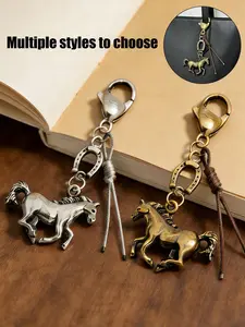 Western Cowboy Style Keychain, Vintage Horse Shoe Pendant, Fashion Car Keychain, Fashionable Alloy Keychain, Ideal Gift for Equestrian Lovers, Y2K Style