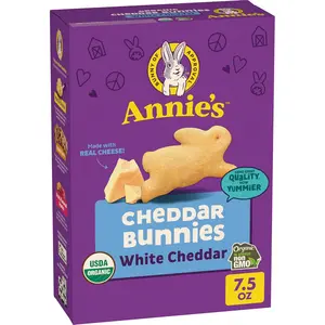 Organic White Cheddar Bunnies Baked Snack Crackers, 7.5 oz