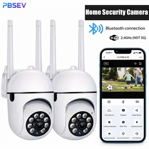 PBSEV Smart Indoor Security Camera, Pan/Tilt HD Panorama Cam, Bluetooth/WiFi Connection, Color Night Vision, Human Detection, 2-Way Talk, 24/7 Recording Cameras for Home Baby/Pet Protection Monitoring