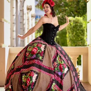 Mexican Dress Outfit - Soft Cotton Fabric with Crinoline & Rebozo, Flowing Silhouette, Casual Style, Comfortable for Any Occasion - Piece, Womenswear, Chic