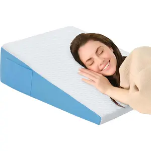Wedge Pillow for Sleeping 7.5" Bed Wedge After Surgery Back Pain Relief Memory Foam Pillow Triangle Incline Wedge for Back Support Leg Elevation
