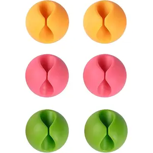Cable Clips, Desk Cable Drop, Desk Wire Clips for All Your Computer, Electrical, Charging or Mouse Cord (Colorful,6pcs)