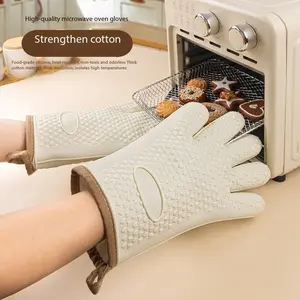 Heat-Resistant Thickened Silicone Oven Mitts for Kitchen/Oven Use — High-Temperature Resistant, Non-Slip Baking Gloves for Microwave