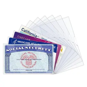 10 Pack Social Security Card Protector Sleeves, New Medicare Card Protector Sleeve, Credit Card Holder.31 Mil Soft Clear Card Sleeves for Waterproof Social Security Card and Credit Card Protection.Velvet Bloom15