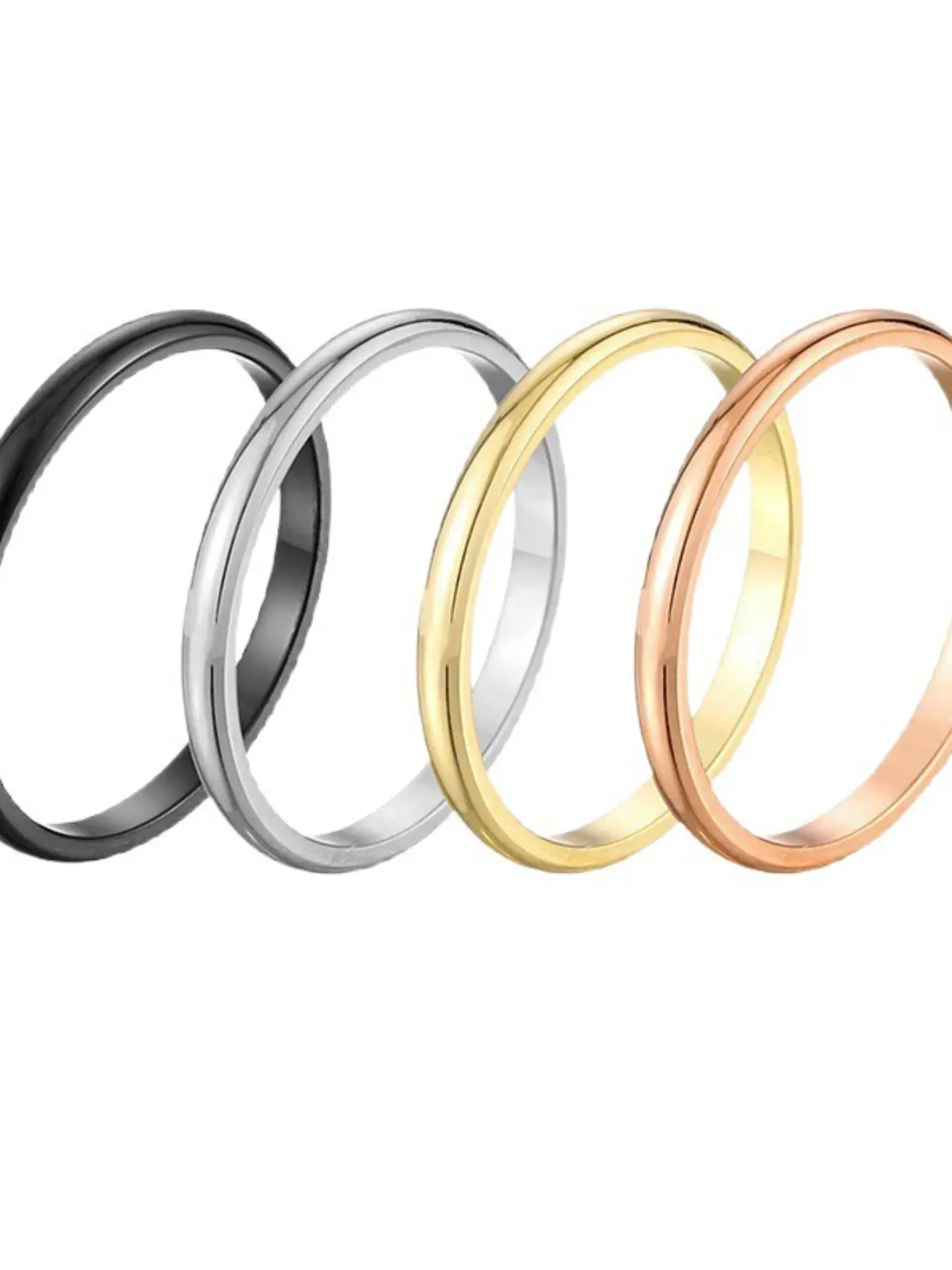 4pcs Minimalist Plain Ring Set, Stainless Steel Titanium Steel Interchangeable Rings, Elegant Small Finger Rings, Ultra-Small Thumb Rings, Stackable Finger Rings
