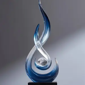 Abstract Resin Sculpture - Blue Swirl Flame Playing Bead Design, Versatile Decorative Figurine for Living Room, Bedroom, Entryway, Home Office, Nordic Luxury Style, Ideal Housewarming Gift - Indoor & Outdoor Compatible Ornaments Decoration Art