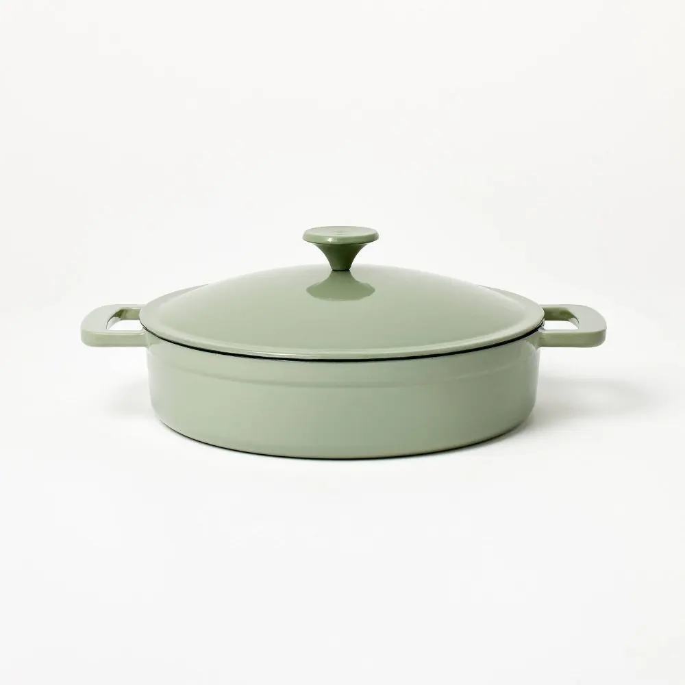 3.5qt Enamel Braiser Sage Green - Figmint