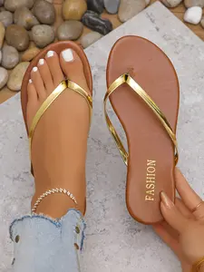 Women's Vegan Leather Sandals, Memory Foam Lightweight Design, Anti-Slip Comfortable Daily Wear Shoes, Casual Summer Footwear, Fashionable Slide Sandals