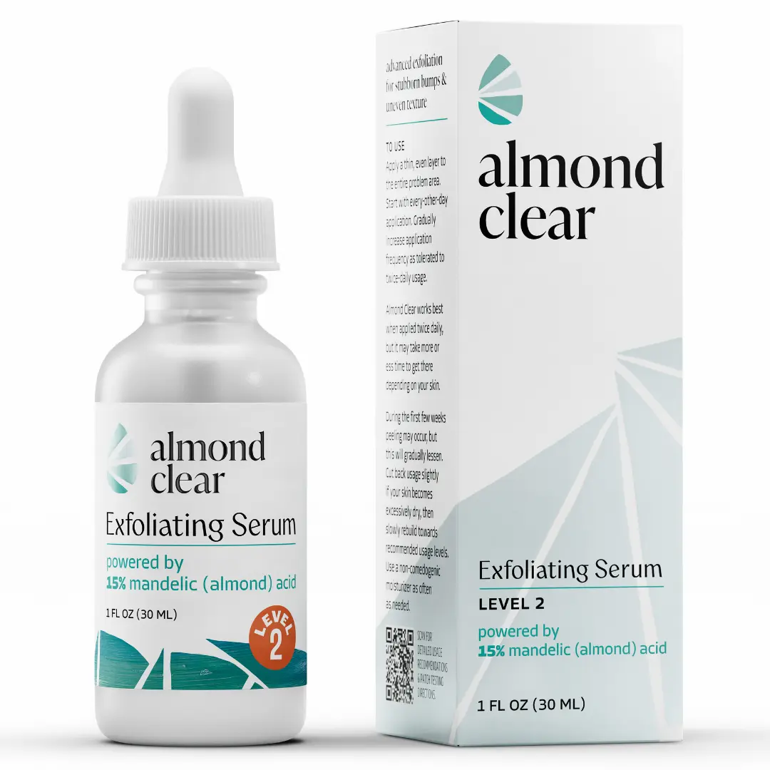Level 2 Mandelic Acid Serum | Body Acne Treatment, Clear Butt Acne, Folliculitis, Fungal Acne, Hyperpigmentation, Ingrown Hairs | Daily Skincare, Safe for Sensitive Skin, Skin Repair, Fungus