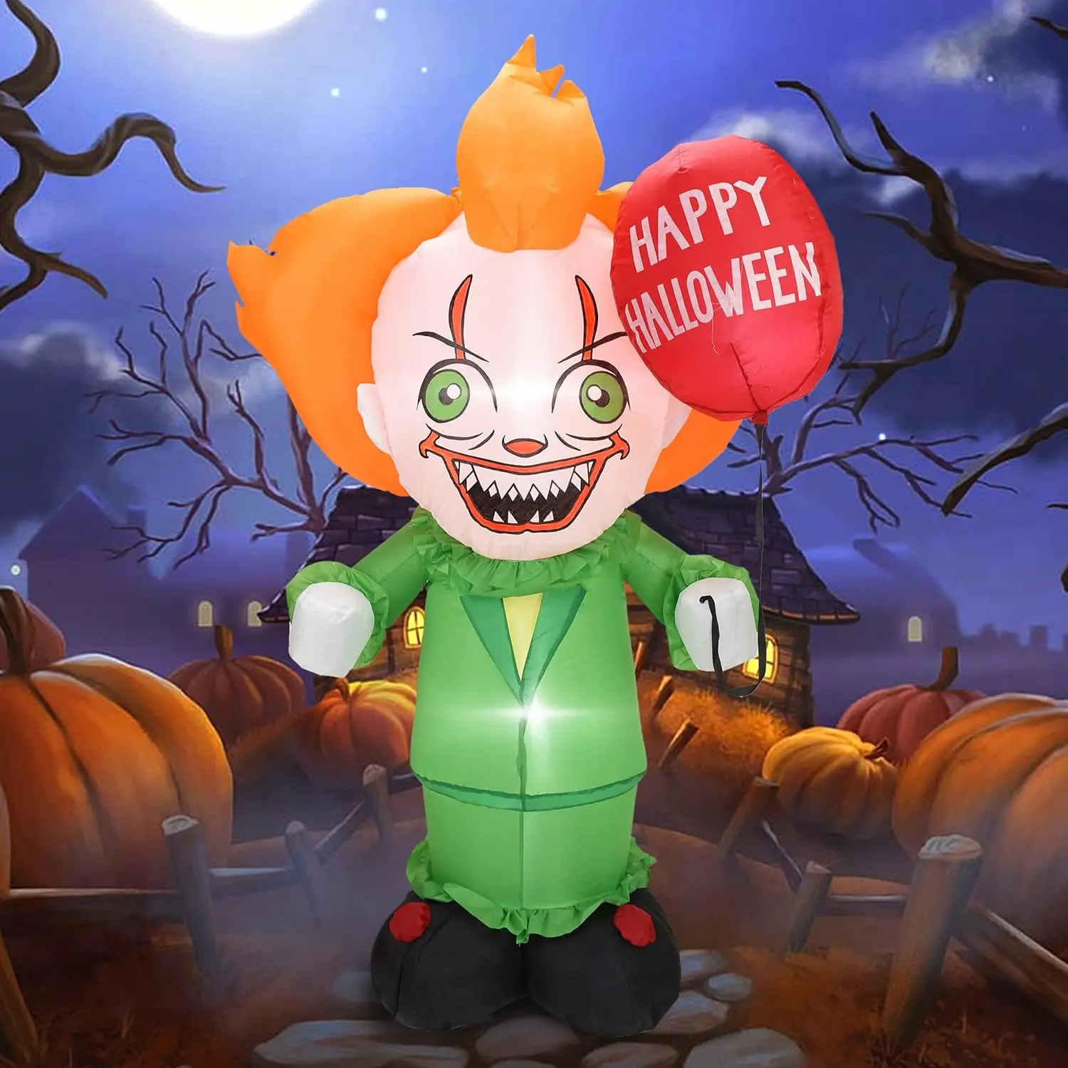 6 FT Pennywise Clown Blow Up Halloween Inflatable Outdoor Decorations Clearance Dearsun