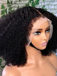 Fashionable Natural Super Soft 16-Inch Short Bob Wig, 180% Density, 13x4 Front Lace, Super Curly, Heat Resistant, No Glue