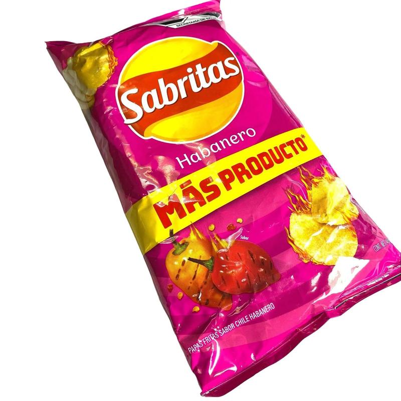 10 - PK SABRITAS HABANERO, Sabritas Chips, Snack Crispy Crunchy Bite - 44 GRAMS PER BAG - MEXICAN CHIPS - PAPITAS MEXICANAS - SABRITAS MEXICANAS