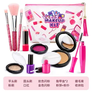 12 Simulation Makeup Sets for Girls Children's Doll Makeup Kit with Makeup Bag for Birthdays Christmas Imaginative Fun for Ages 3+