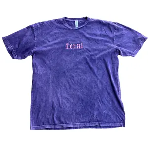 T-shirt Feral Vintage Tee Cotton Unisex True To Size Mineral Washed Alt Fashion