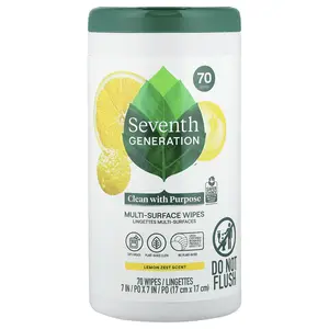 Seventh Generation Multi-Surface Wipes, Lemon Zest, 70 Wipes
