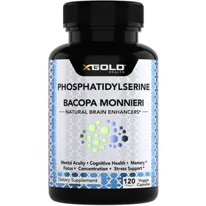 X Gold Health Phosphatidylserine & Bacopa Monnieri 800mg – Brain Enhancer & Nootropic for Improved Focus, Memory, & Cognitive Function –  Made in USA