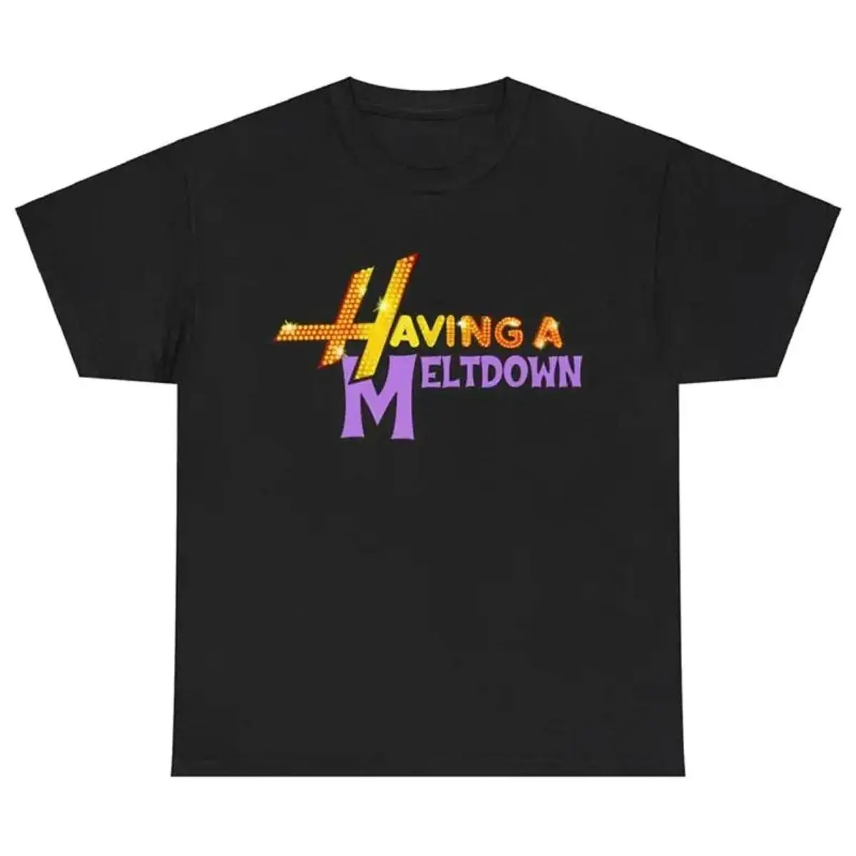 Mental Health Vintage Tee - "Having a Meltdown" Humor & Disco Glitter Aesthetic - 90s Hannah Montana Retro Style - Anxiety Awareness Cotton Shirt casual outfits