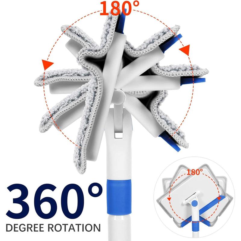Baseboard Cleaner Tool with Handle, Wall Cleaner with Extendable Long Handle ,Door Frame Cleaning Tool Including 4  Cleaning Pads. Quick Clean Baseboard Cleaning, Ceiling and Wall.
