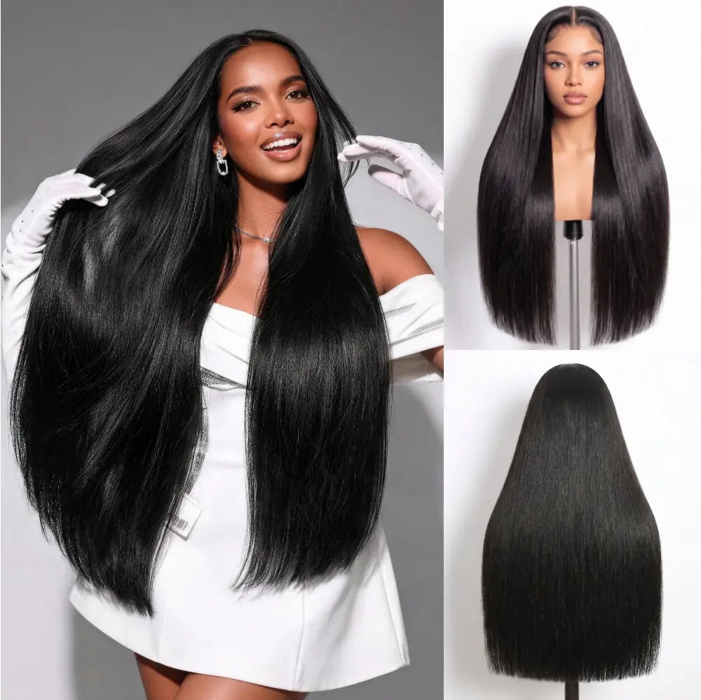 Megalook Super High Density Zero-Wear Truly Snap & Go HD Lace Wig Straight 13x6 Glueless 100% Human Hair Wigs 350% Density