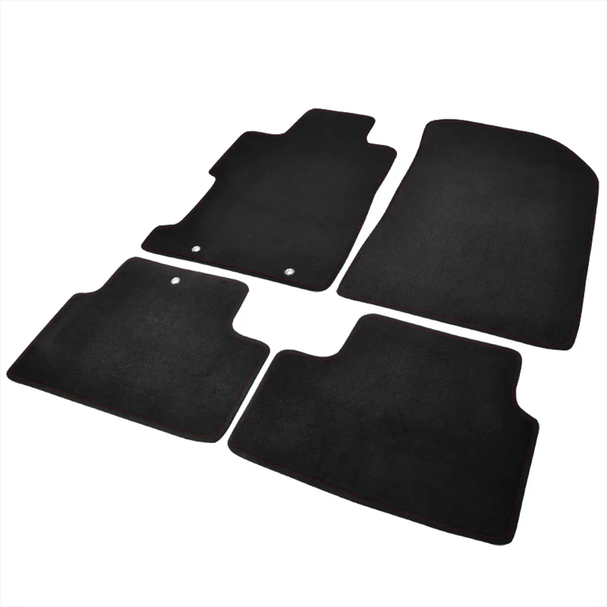 2006-2010 Honda Civic Coupe Black Front & Rear Carpet Floor Mats w/ Red Stitching - 4PC 2006-2010 Honda Civic Coupe Black Front & Rear Carpet Floor Mats w/ Red Stitching - 4PC
