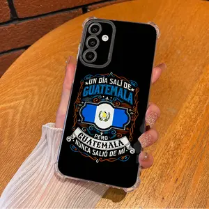 Guatemala Flag Design Black Grey Cool Pattern Aesthetic TPU Casing For SAMSUNG GALAXY A14A15A16A25A26A34A35A36A53A54A55A56 4G 5G IPHONE 16 17 Pro Max Four Corners Transparent Soft Silicone TPU Gift Shockproof Anti-Drop Phone Cases Shell Cover L1697