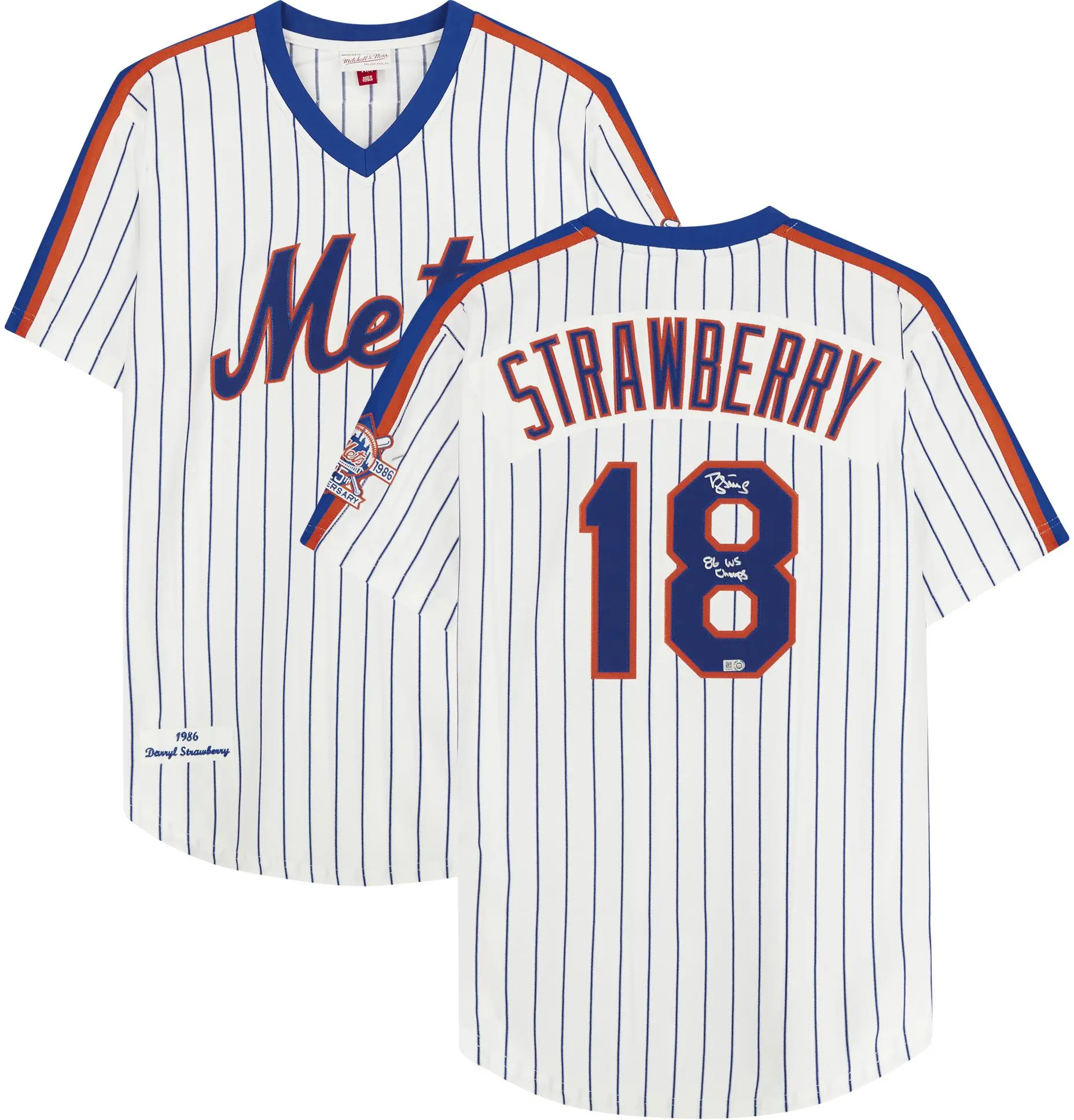 Darryl Strawberry New York Mets Autographed White Mitchell & Ness Authentic Jersey with "86 WS Champs" Inscription - Fanatics Authentic Certified