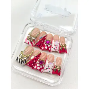 BHI Handmade Duck nails Press-On Nails – Reusable 3D Acrylic, Salon-Quality Design for a Long-Lasting, Natural Finish |                     Perfect for an Effortless At-Home Manicure