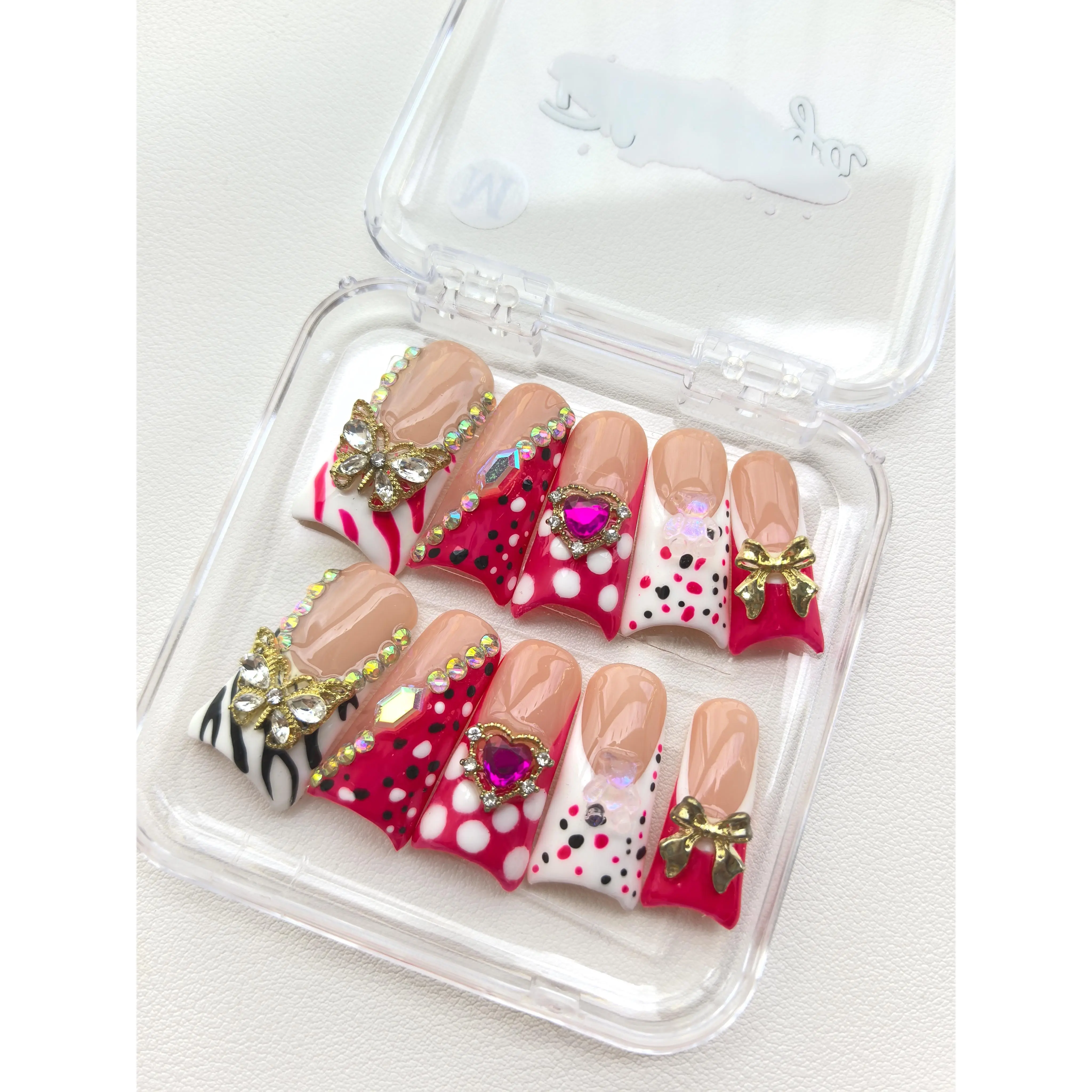 BHI Handmade Duck nails Press-On Nails – Reusable 3D Acrylic, Salon-Quality Design for a Long-Lasting, Natural Finish |                     Perfect for an Effortless At-Home Manicure