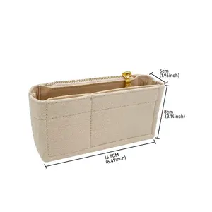Mini Insert Storage Bag, Portable Travel Liner Storage Bag, Zipper Insert Storage Bag for Shoulder Bag & Handbag, Travel Organization Pouch, Travel Essentials Bag, Organizer Bag, Travel Accessories