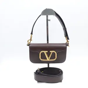Pre-owned Valentino calfskin Shoulder Bags SuperVee Brown Shoulder Bag T10336919