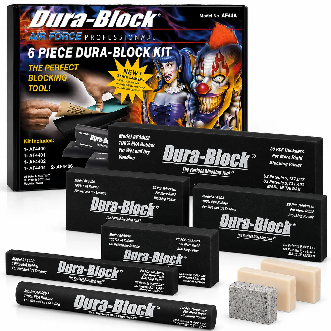 Dura-Block AF44A 6 Piece EVA Foam Sanding Block Kit Wet Dry