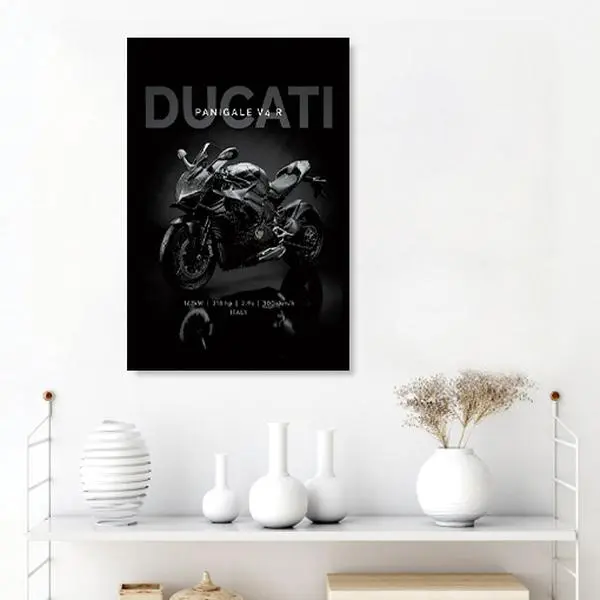 Otaku - Black Superbike Wall Poster, High Performance Motorcycle Art Print, Garage Decor, Racing Inspired Home Wall Art
