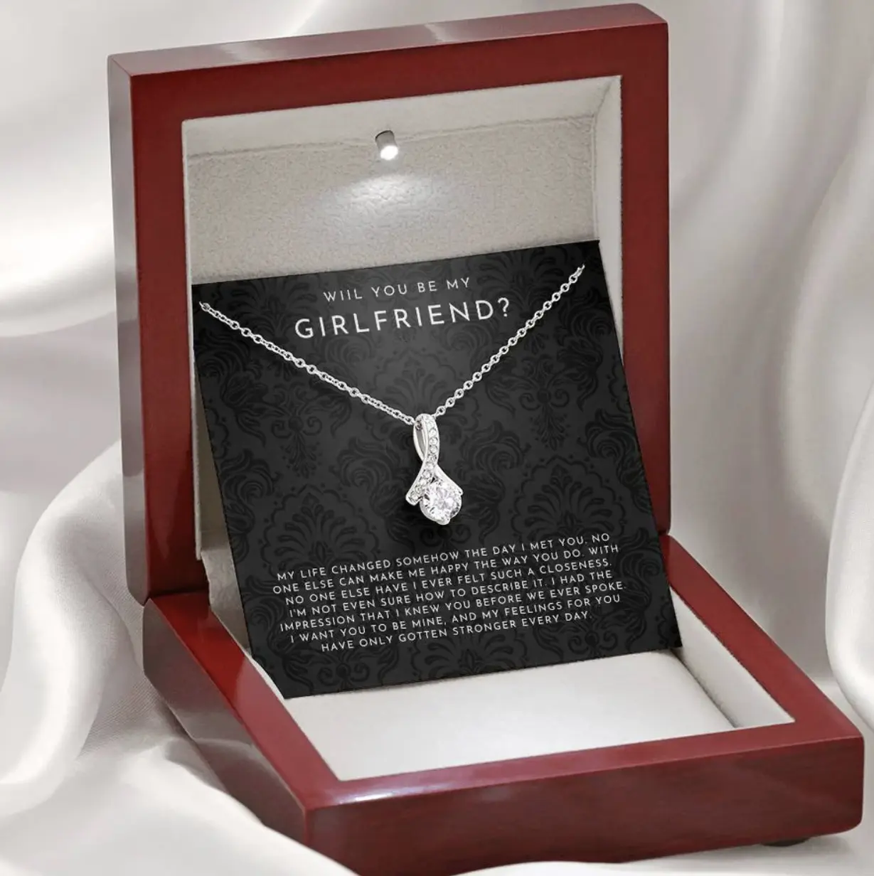Will You Be My Girlfriend Necklace, For Future Girlfriend,for Birthdays, Holidays, or Special Occasions, Jewelry With Message Card and Gift Box
