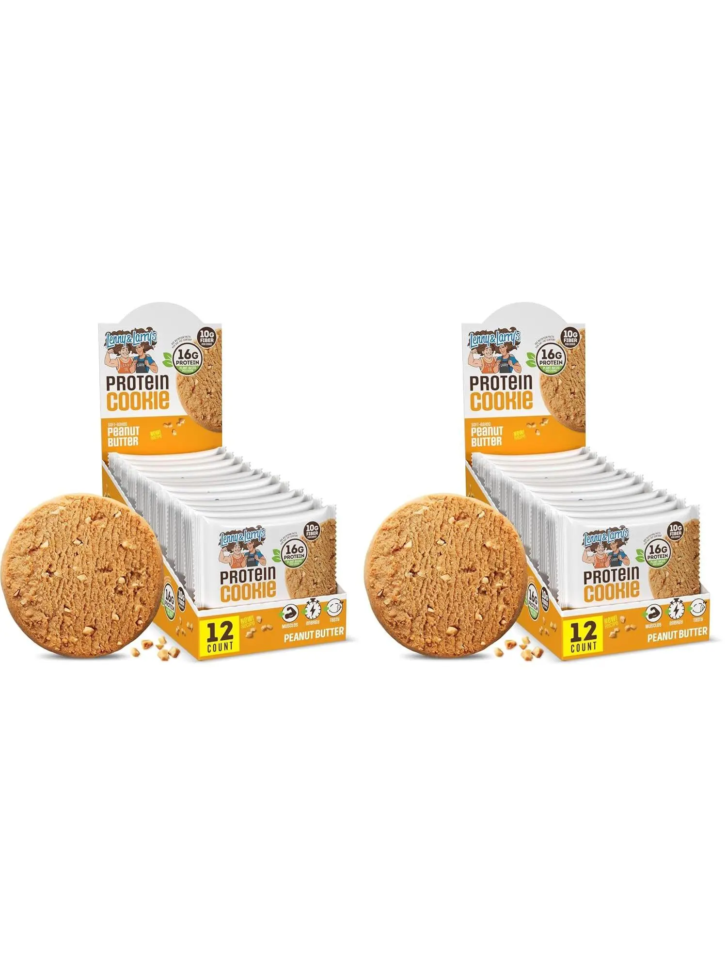 Lenny & Larry's Protein Cookie, Chocolate Chip – High Protein Snacks with 16g Plant Protein, 10g Fiber, Soft-Baked, Vegan, Non-GMO | 4oz, Pack of 12