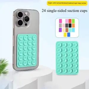 Silicone Suction Cup Sticker - Anti-Slip Cellphone Holder, Portable Movable Square Phone Case Accessory Smartphone Mount