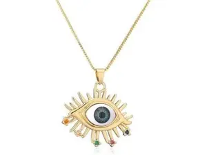 Ancient Egypt Patronus Eye of Horus Rectangle Pendant Necklace for Women Men Hip Hop Zircon Necklace